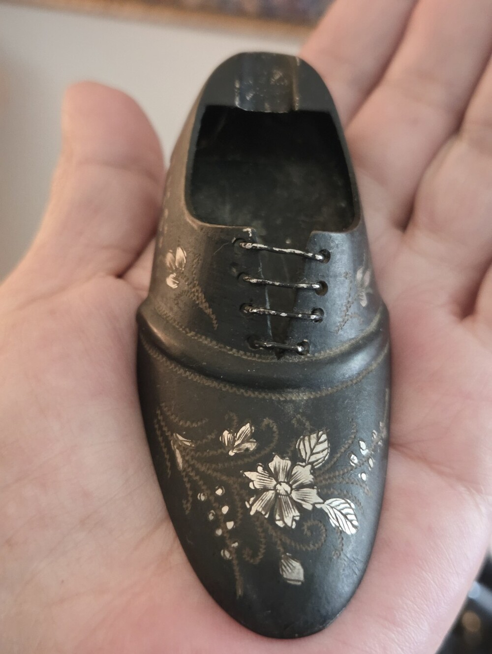 Vintage Mini Silver Bronze Shoe Ashtray